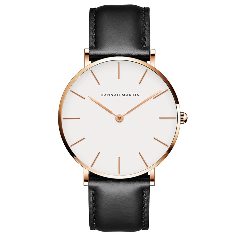 Reloj Hannah Martin Elegancia Cuero Oro Rosa