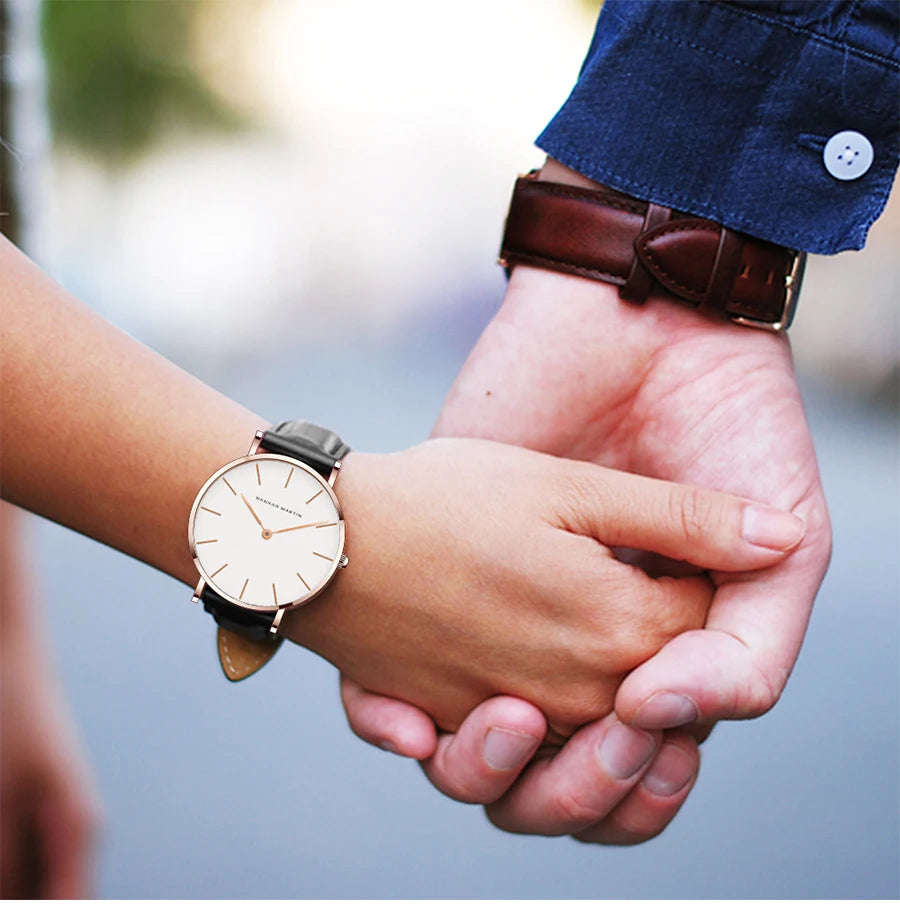 Reloj Hannah Martin Elegancia Cuero Oro Rosa